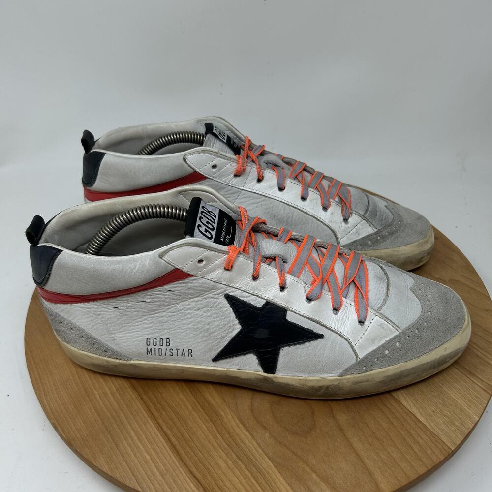 Golden Goose Shoes Men 9 Midstar White Leather Star Italy Sneakers Luxury